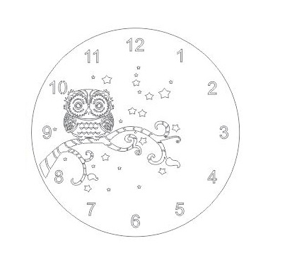 Owl Wooden Clock CDR File