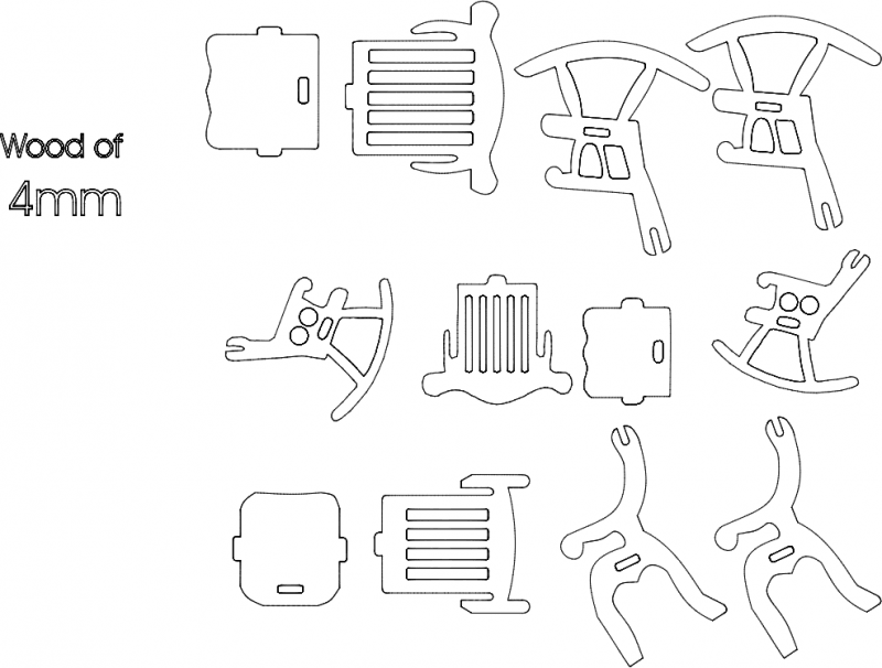 3 Chairs Free Dxf File For CNC DXF Vectors File