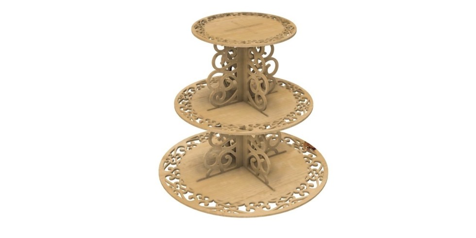 3 Step Cake Stand CNC Laser Cutting Free CDR File