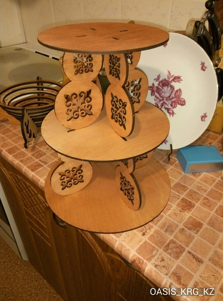 3 Tiers Cake Stand Template Laser Cut CDR File