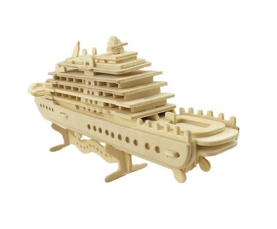 Laser Cut Wooden Ship 3D Puzzle Free Vector CDR File