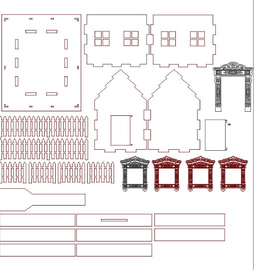 Laser Cut Wooden Puzzle House Free Vector DXF File