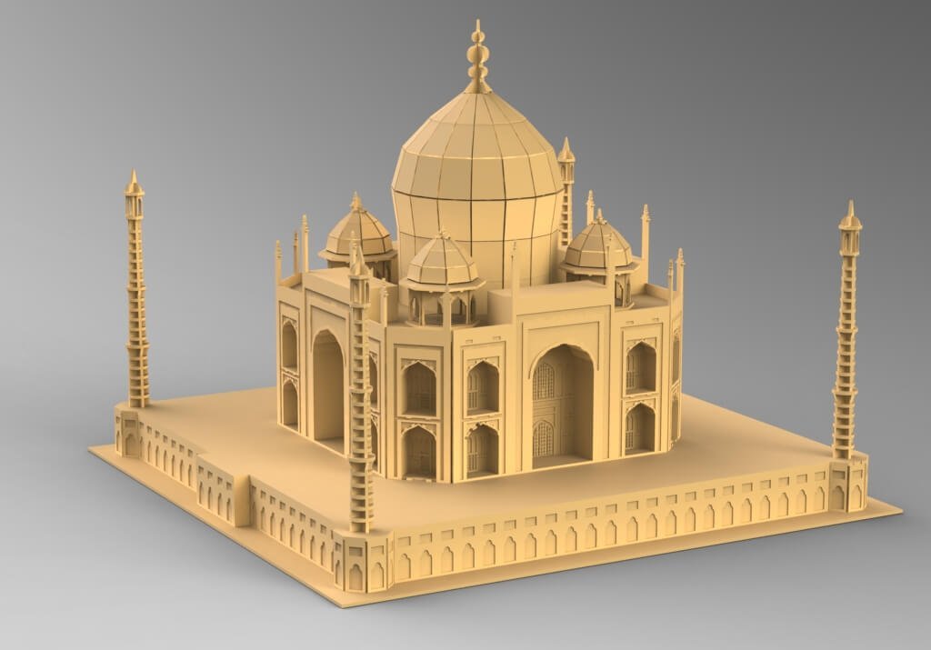 Laser Cut Taj Mahal 3D Puzzle Free CDR Vectors File