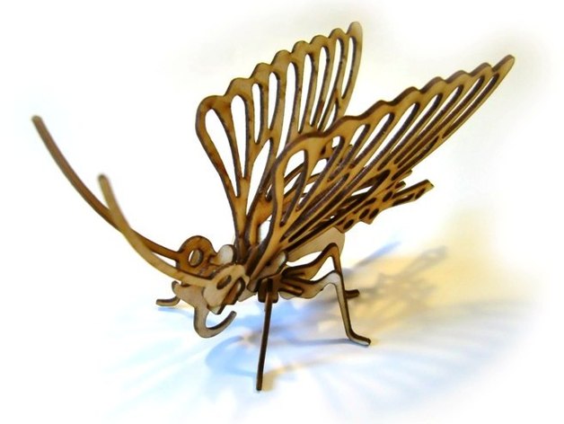 Laser Cut Butterfly 3D Puzzle DXF File