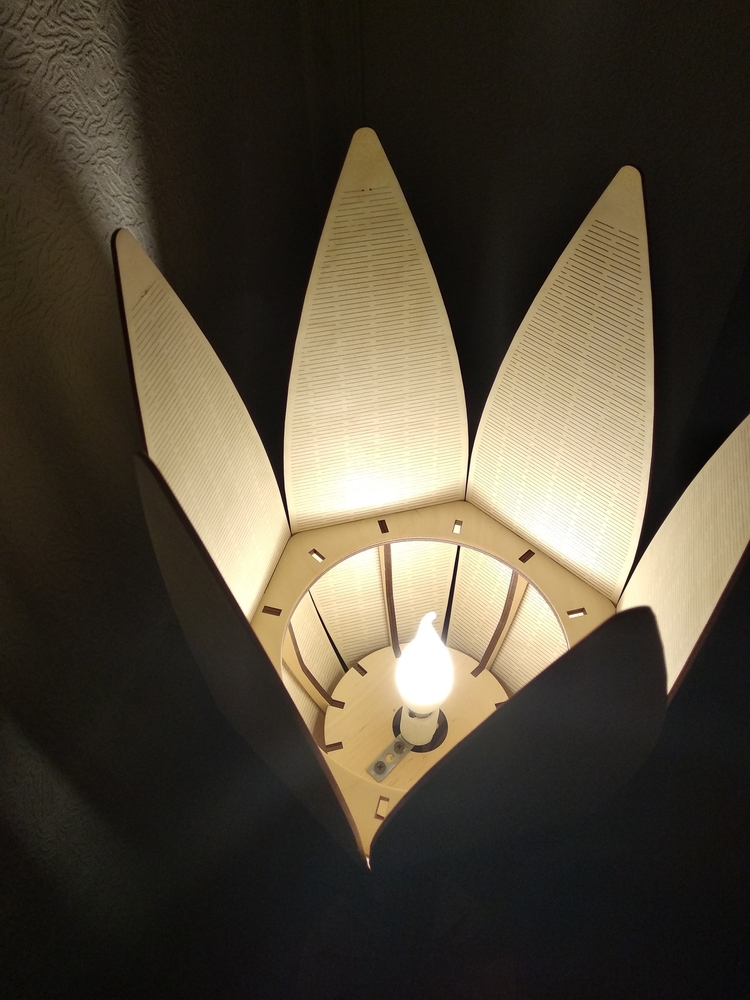 Laser Cut Decorative Tulip Floor Lamp CDR Vectors File