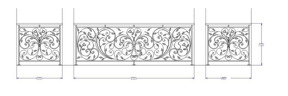Laser Cutting Modern Grill Designs for Elevation DXF File