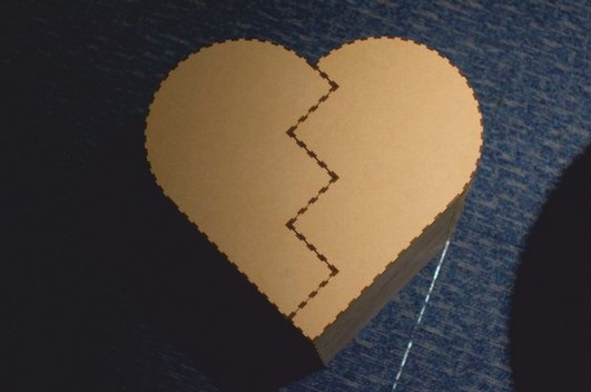Laser Cut Stylish Heart Broken Wooden Chair CDR Vectors File
