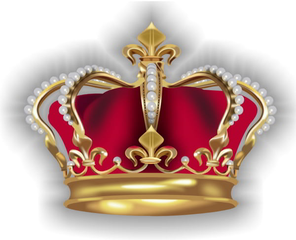 3D King Crown Design Sticker for Card Printing Free Vector