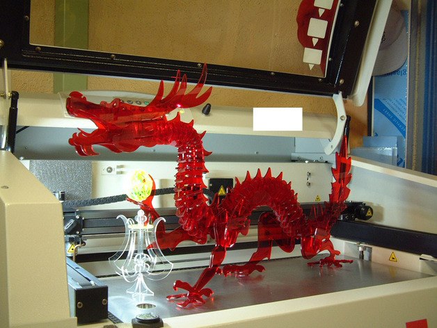 3D Puzzle Dragon Laser Cut DXF File
