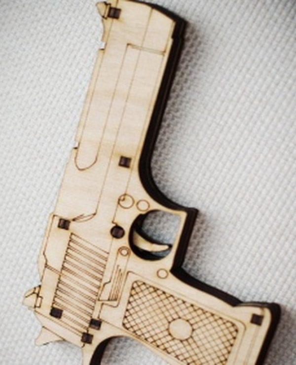 3D Wooden Puzzle Pistol Toy Model Gun Toy for Kids Free Laser Cut File