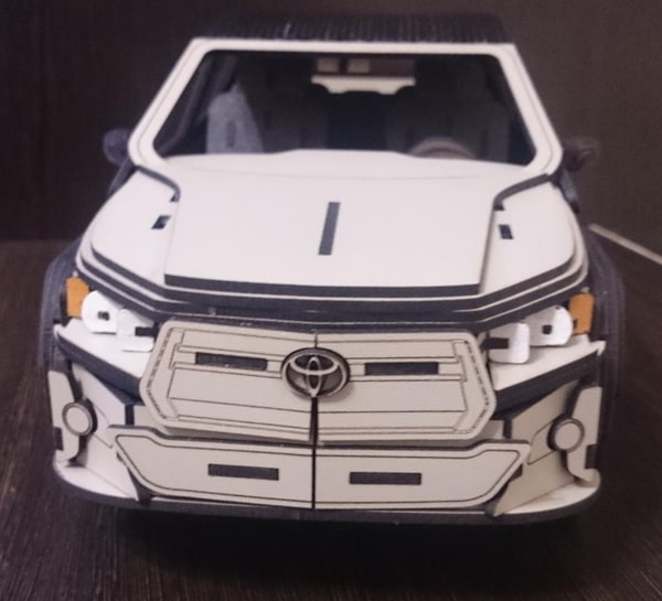 3D Wooden Puzzle Toyota Hilux Car Toy Model DXF File for Laser Cutting