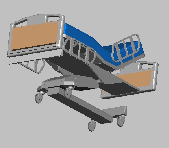 Hospital Bed 3D CAD Model DWG File