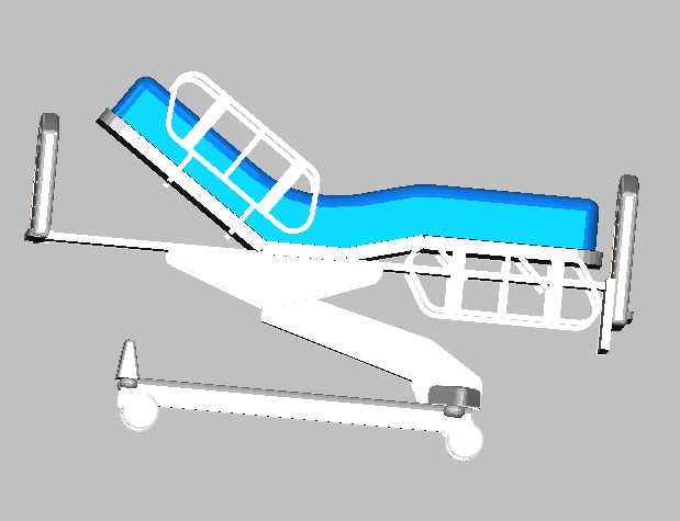 Hospital Bed 3D CAD Model DWG File