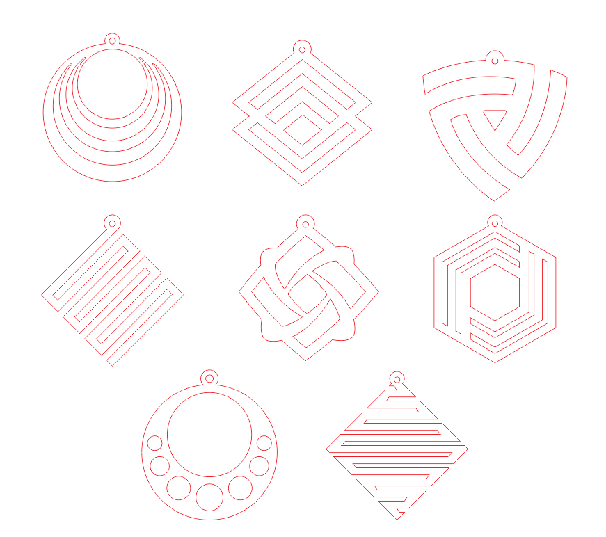 Laser Cut Earring Layout DXF and CDR File