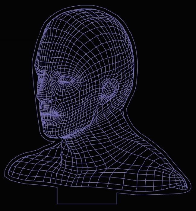 Laser Engraving Men Head 3D Illusion Led Lamp Free Vector CDR File