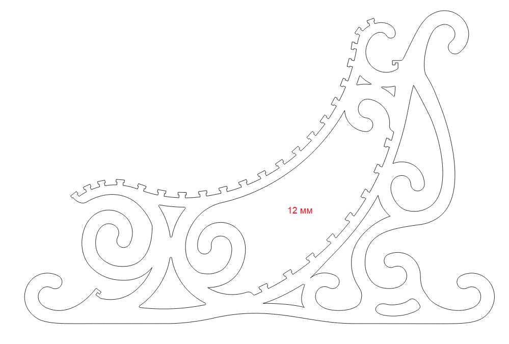 Laser Cut Christmas Sleigh Chair Free Vector DXF File