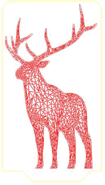 Christmas Deer Acrylic 3D Night Light Lamp Laser Cut DXF and CDR File