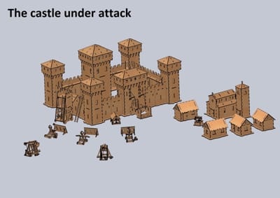 Castle Under Attack Kids Toys Laser Cut Free CDR File