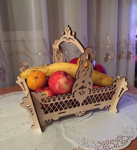 Wooden Decorative Fruit Basket Free Laser Cut CDR File