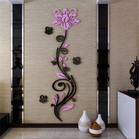 Rose Flower 3D Acrylic Wall Decor Free Laser Cut Vector File