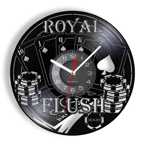 Laser Cut Royal Flush Poker Wall Clock CDR File