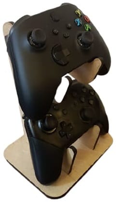 Laser Cut Dual Game Controller Holder, Wooden Remote Stand Vector File