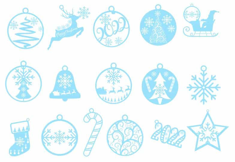 Laser Cut Christmas, Christmas Gift Design, Christmas Ornaments Vector File
