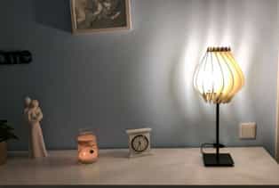 Laser Cut Wooden Table Lamp, Wooden Lamp Design Vector File