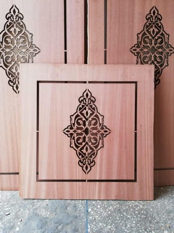 Laser Cut Door Panel Design, Wooden Engraving Panel Design Vector File