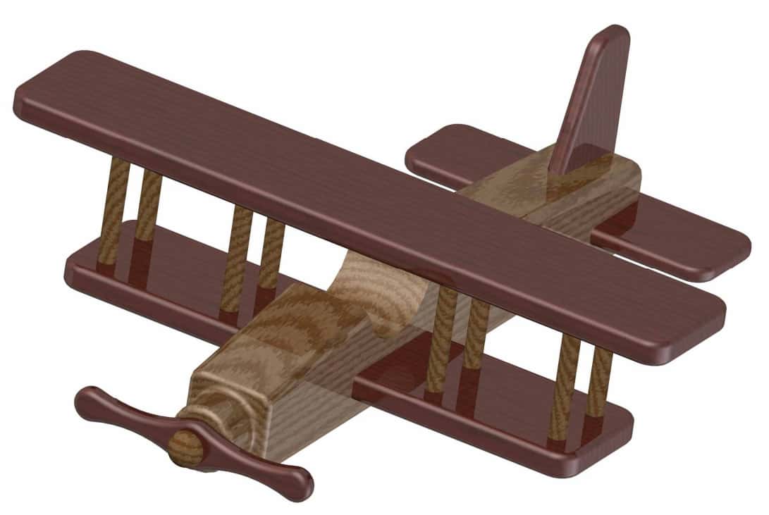 Biplane Kids Toy Plan, Laser Cut Wooden 3D Model Plane Vector File