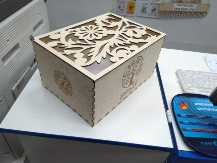 Laser Cut Decorative Engraved Wooden Box, Wooden Storage Box Vector File