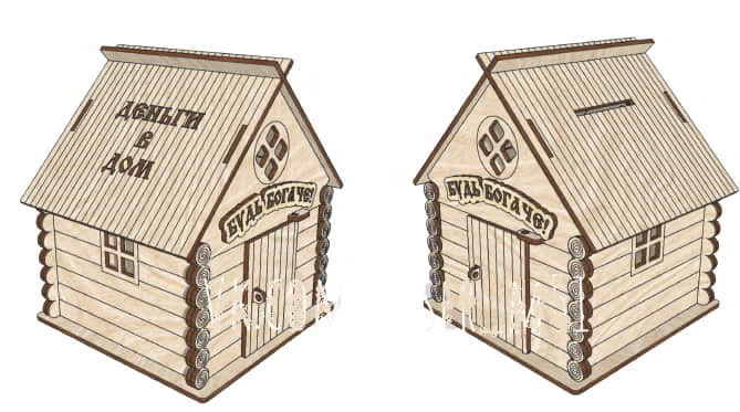 Laser Cut Wooden Doll House Wooden Bird House Layout Vector File