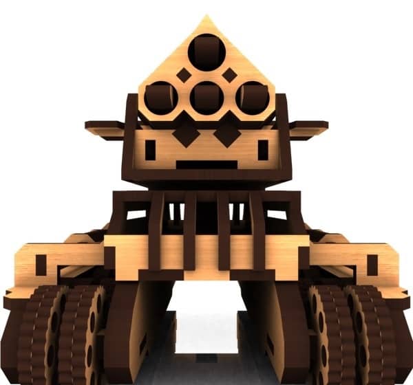Laser cut Wooden 3D Model Battle Tank Vector File