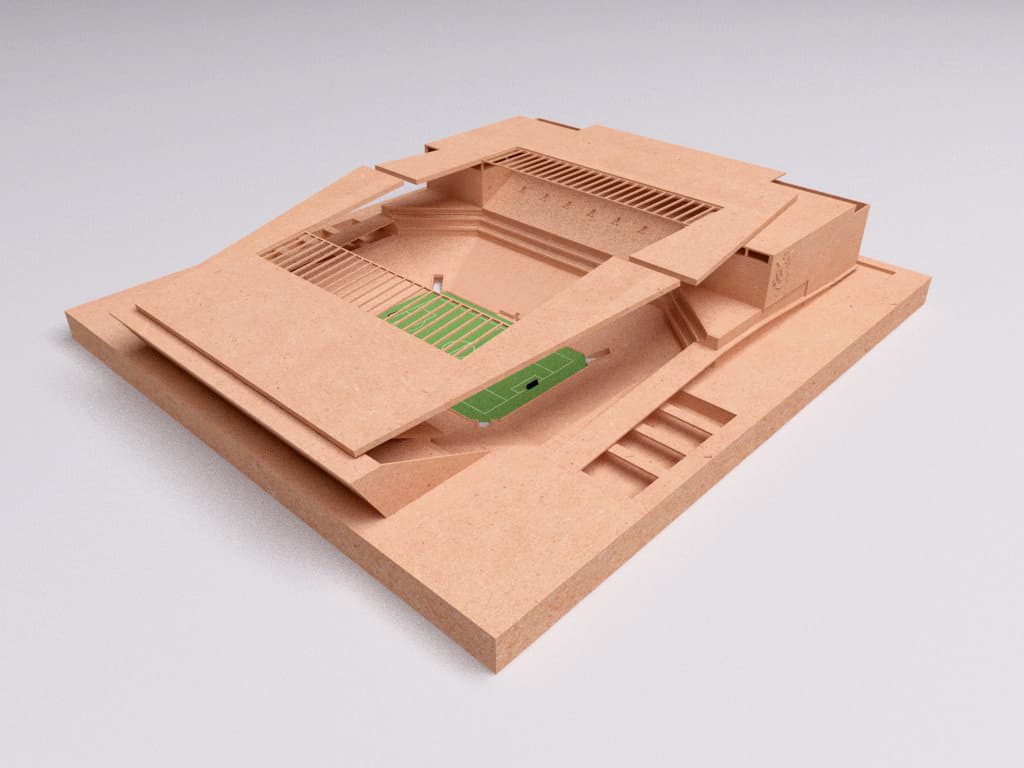 Laser Cut 3D Model Corinthians Football Stadium Vector File