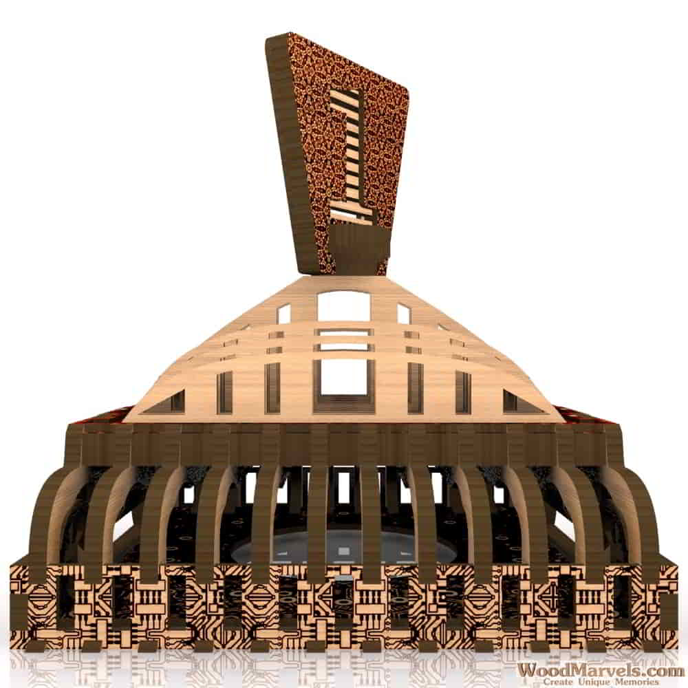 Laser Cut Wooden Car Trophy 3D Model Vector File