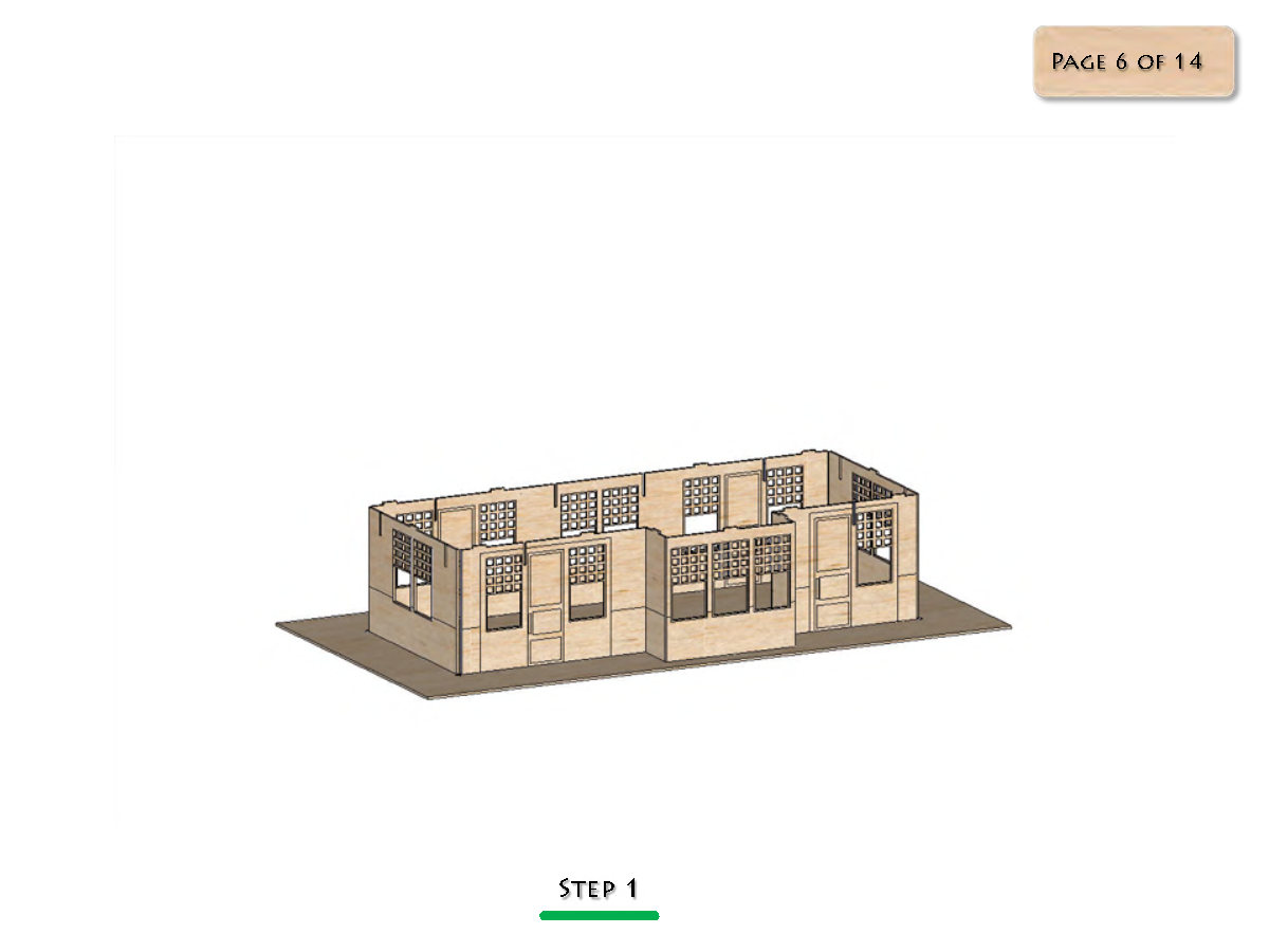 Laser Cut Wooden Train Station 3D Model, Wooden 3D Building CDR, EPS, PDF File