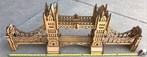 Laser Cut 3D Wooden Tower Bridge London Model, CNC Wooden 3D Model CDR, DXF File