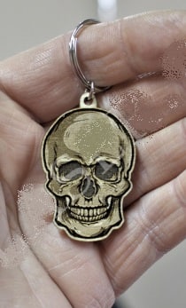 Laser Engraving Skull Keychain Design CDR, DXF and Ai File
