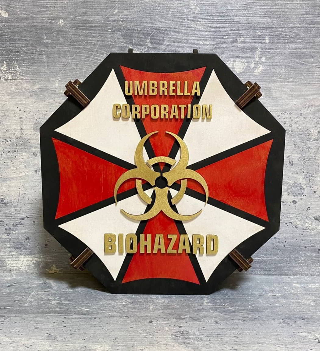 Laser Cut Umbrella Corporation Resident Evil Biohazard Vodka Gift Set CDR Vector File