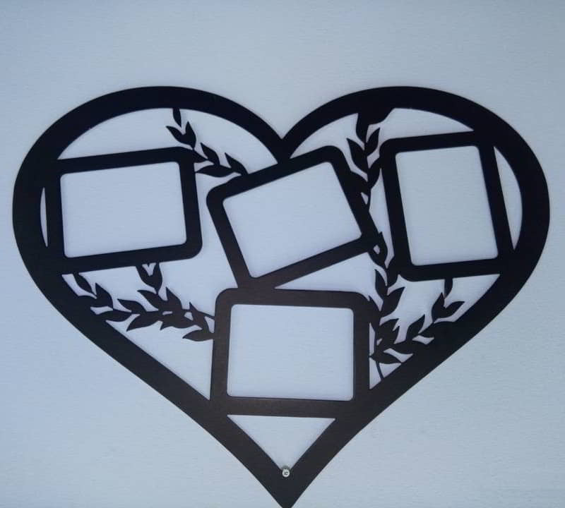Laser Cut Heart Shaped Multi Picture Frame Hanging Gallery Free Vector