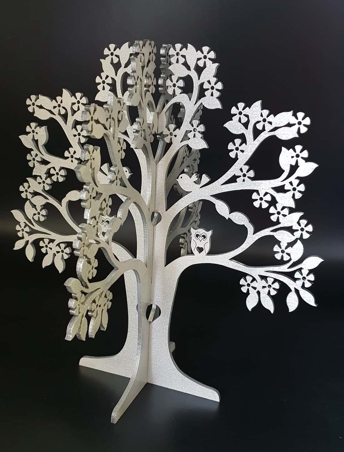 Laser Cut Decor Tree Jewelry Stand CDR Free Vector