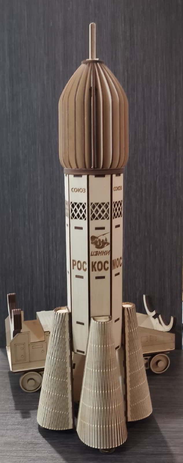 Laser Cut 3D Model Rocket Minibar Gift Box Free Vector