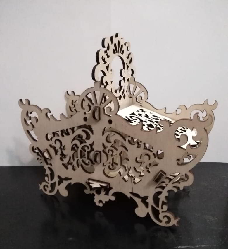 Laser Cut Wooden Decorative Butterfly Box Candy Basket Free Vector