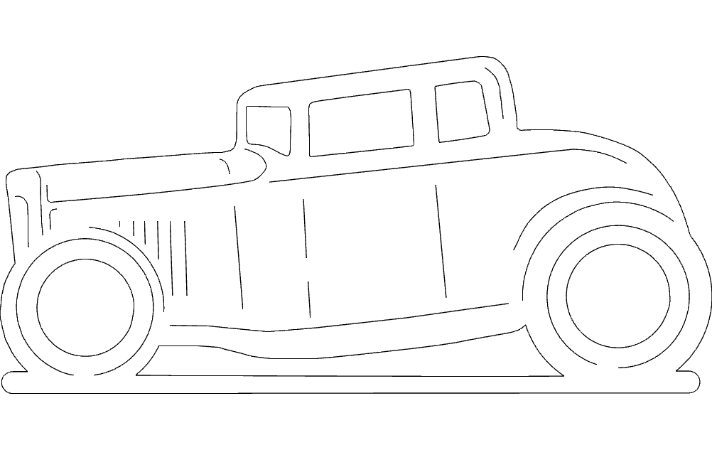 5 Window Coupe Free DXF Vectors File