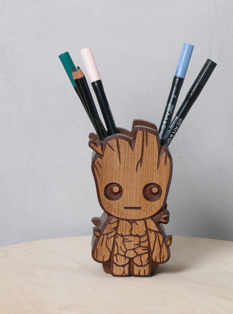 Laser Cut Wooden Groot Pencil Box CDR File