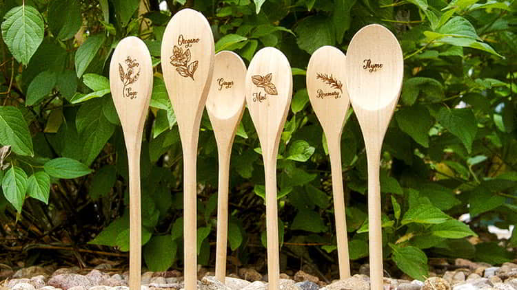 Laser Engraving on Wooden Spoons Vector File