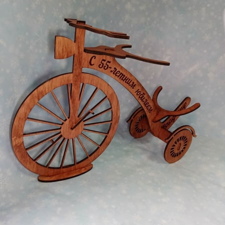 Laser Cut Wooden Bicycle Wine Holder Stand CDR File