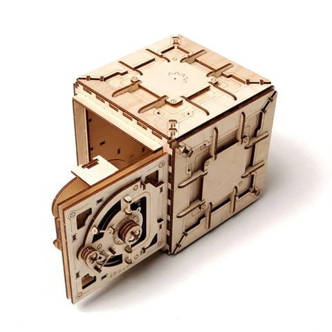 Laser Cut Wooden Locker 3D Puzzle Safe Treasure Box DXF File