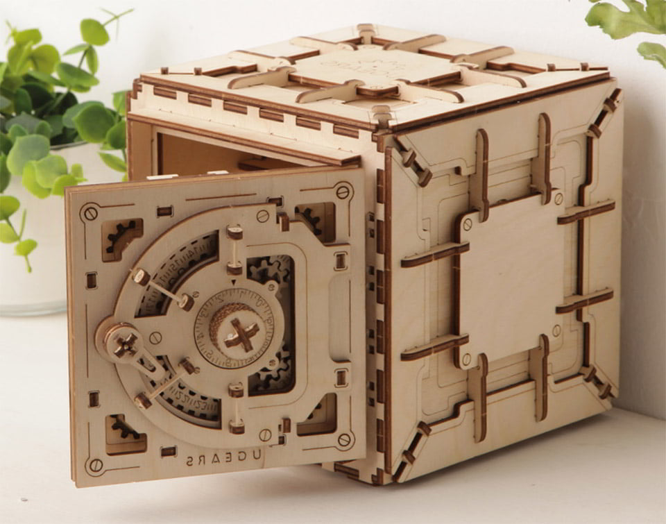 Laser Cut Wooden Locker 3D Puzzle Safe Treasure Box DXF File