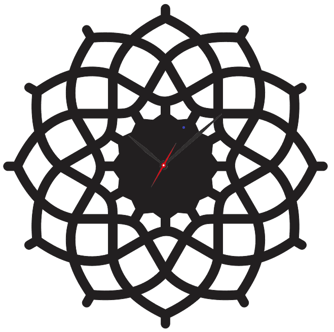 Laser Cut Round Wall Clock CDR File
